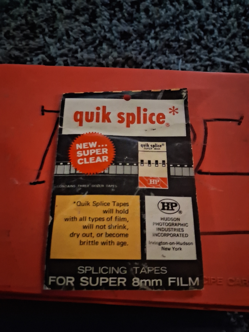 Hudson Photographic Quik Splice Splicing Tape - Red for Super 8mm Film